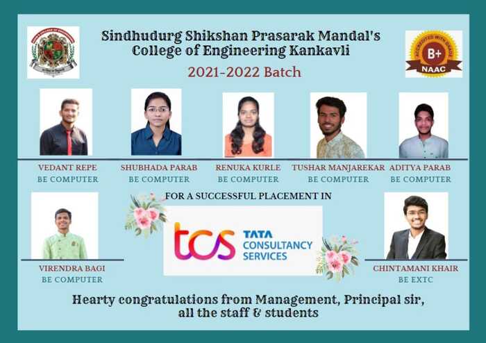Heartly congratulations for successful placement in TCS 2021-22 Batch
