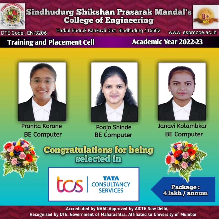 Congratulations to students placed in TCS 2022-23