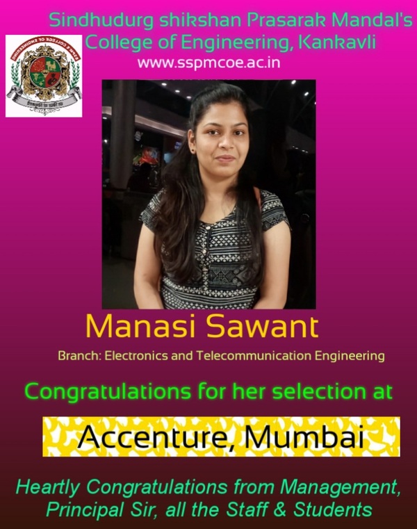 Ms. Mansi Sawant  - Heartly congratulations for successful placement