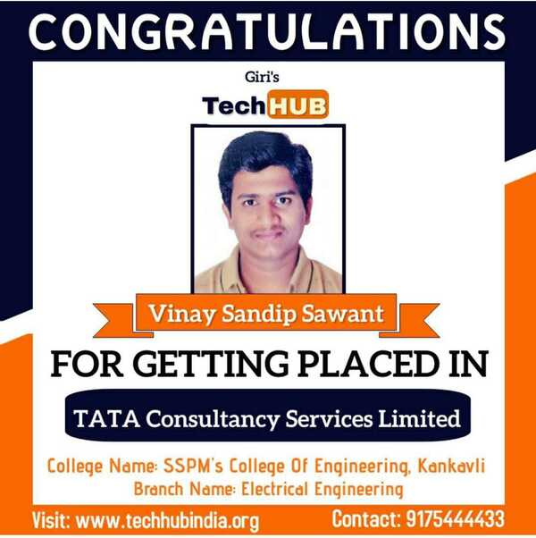 Mr. Vinay Sawant  - Congratulations for placement in TCS